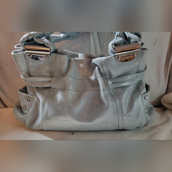 B. Makowsky Pale Grey Shimmer handbag - Picture 5 of 11